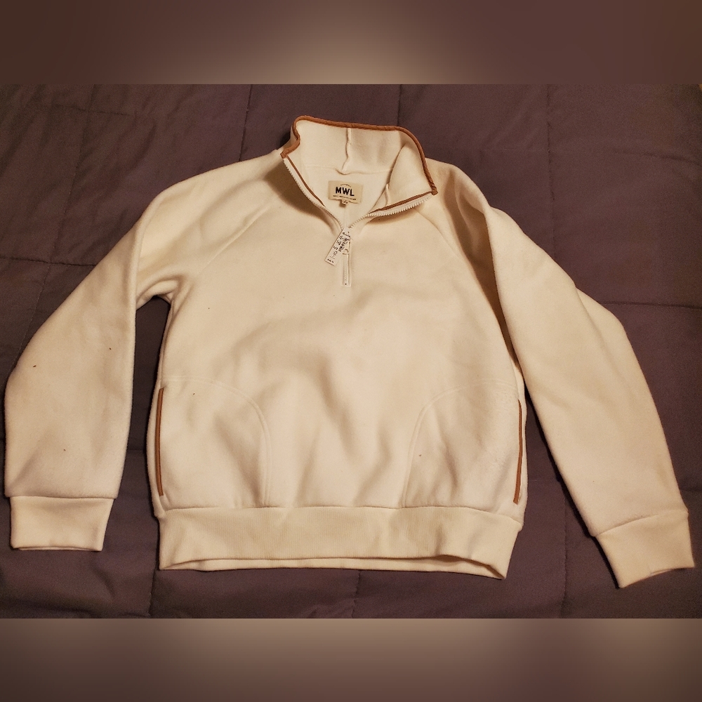 Madewell MWL Fleece Pullover Cream NWT Retail $98